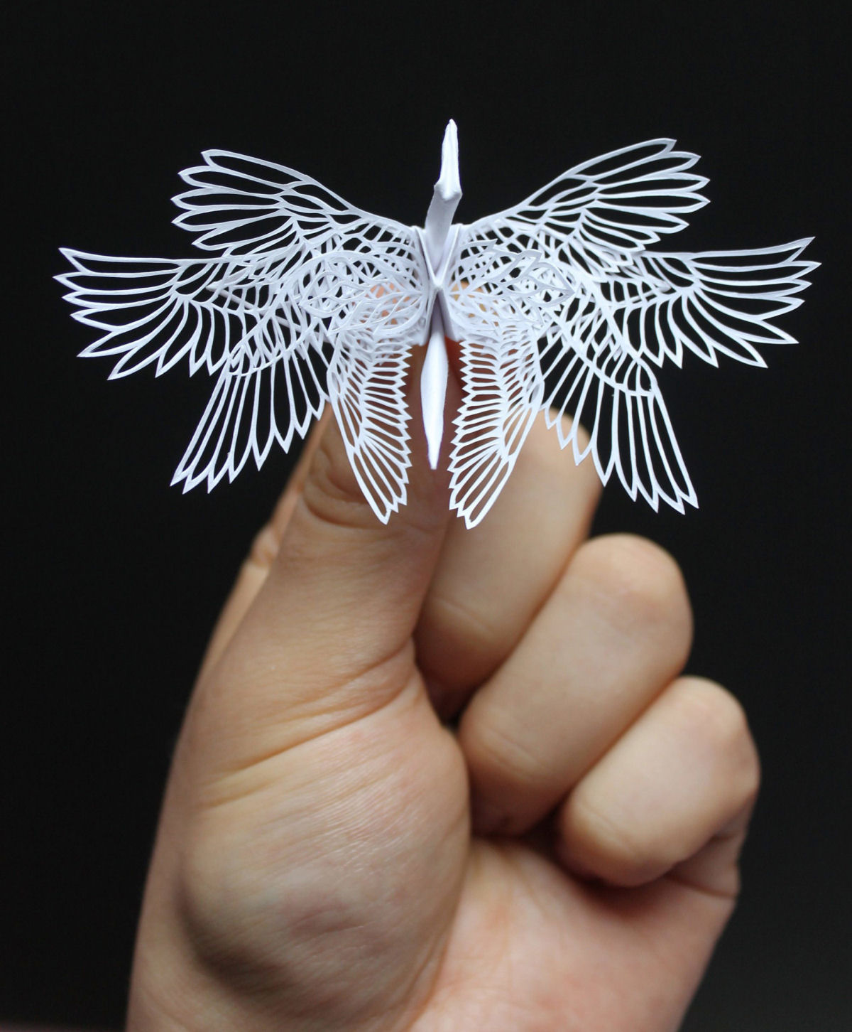 Este artista cria elegantes garas de papel compostos por intrivados cortes dobras e flores 03