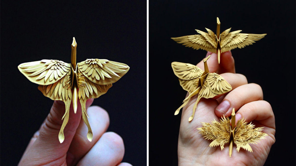 Este artista cria elegantes garas de papel compostos por intrivados cortes dobras e flores 04