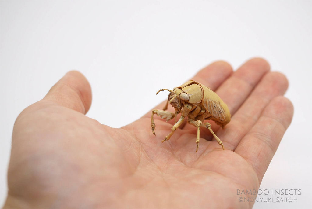 Talentoso artista japonês cria insetos de tamanho natural exclusivamente de bambu 13