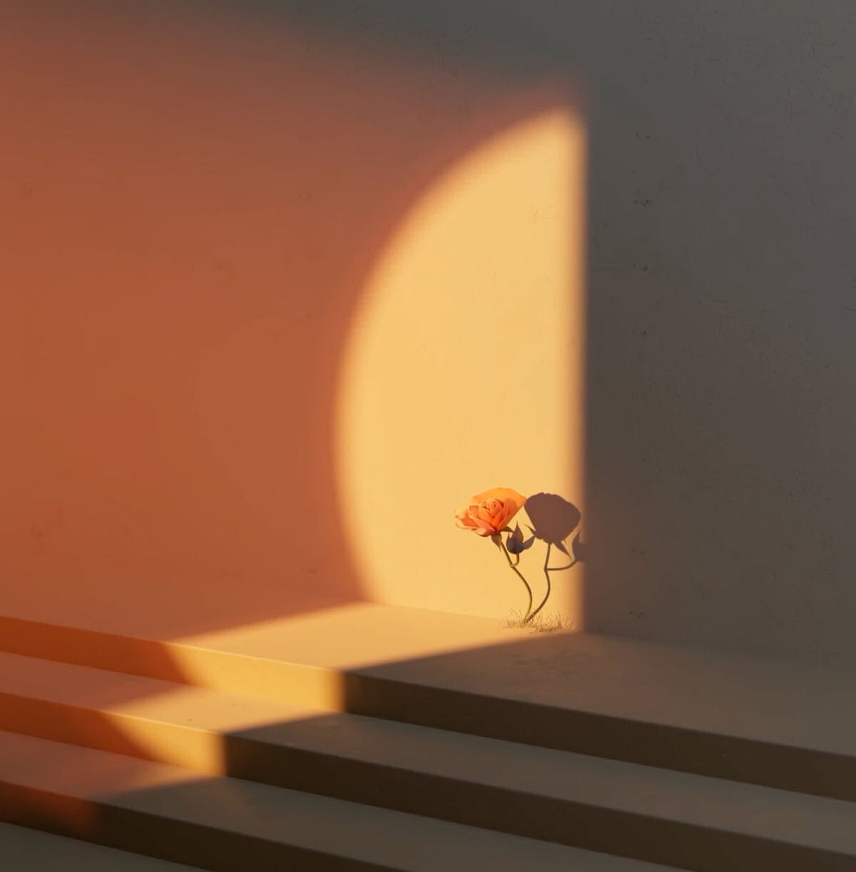 Brilhante orbe laranja muda de forma ao longo do tempo em um curta de animação meditativo