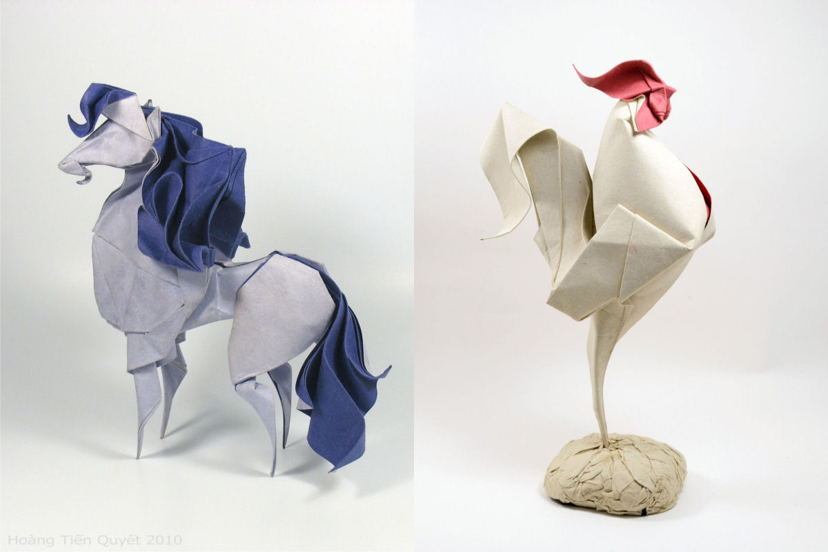 A papiroflexia mida permite a este artista vietnamita criar origami curvado 00