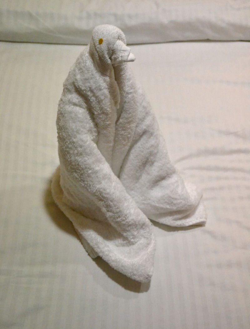 Origamis animais feitos com toalhas 24