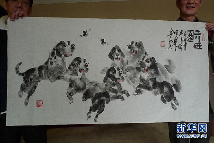 Pinturas com dedos e palma da mão por Zhang Baohua 06