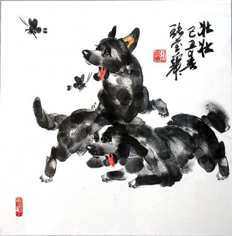 Pinturas com dedos e palma da mão por Zhang Baohua 08
