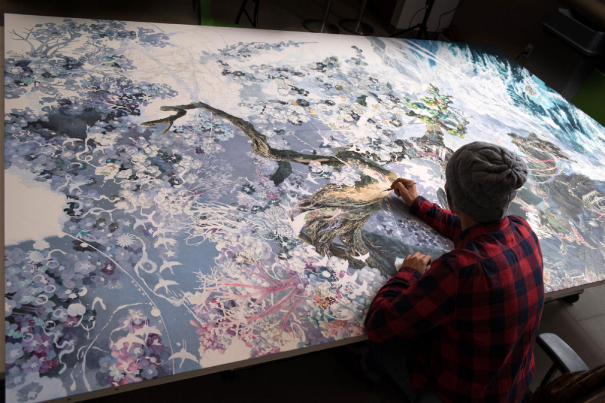 Japons trabalhou 10 horas dirias durante 3 anos e meio para criar este desenho gigante a lpis e tinta 08