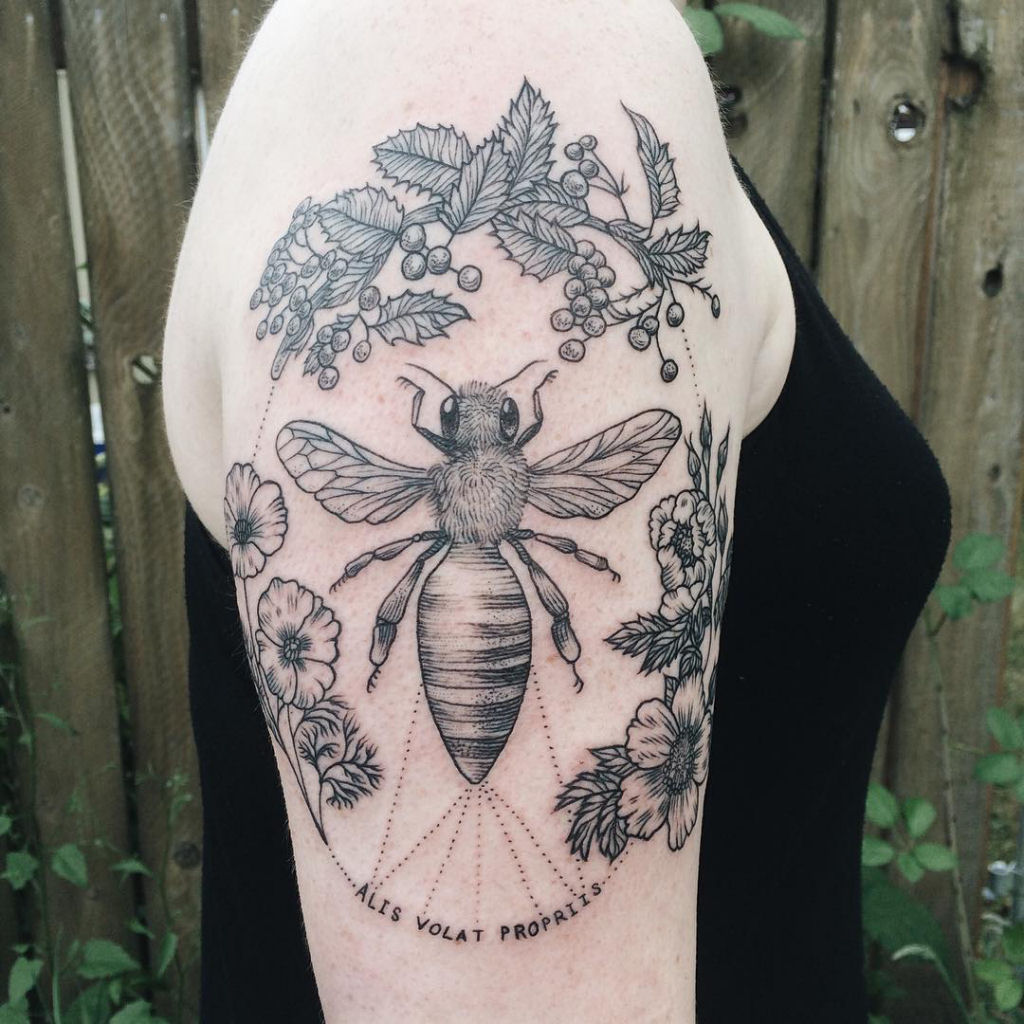 Tatuagens inspiradas na natureza combinam gravuras de estilo vintage de fauna e flora 02