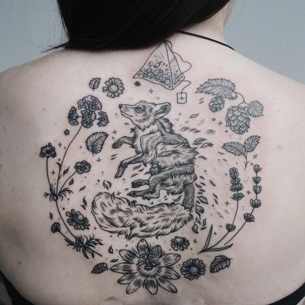 Tatuagens inspiradas na natureza combinam gravuras de estilo vintage de fauna e flora 06