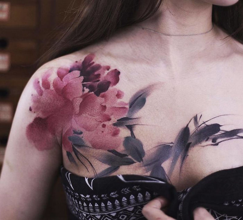 As belssimas tatuagens de aquarela de Chen Jie 19