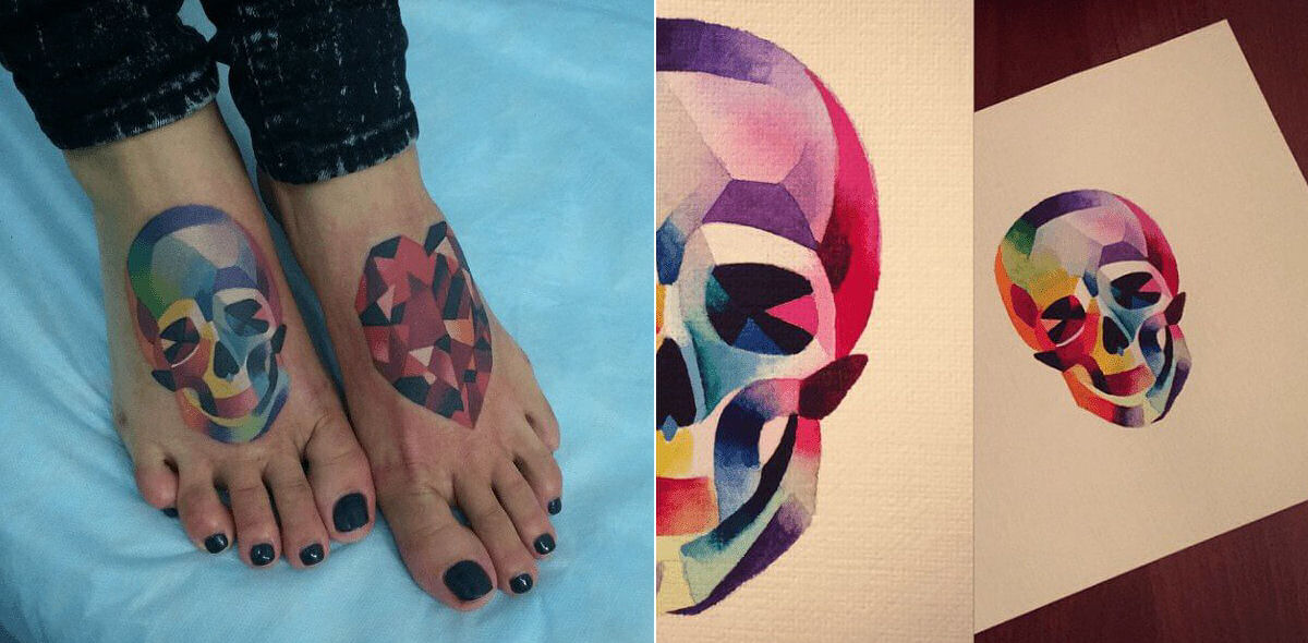 As notveis e coloridas tatuagens aquarela de Sasha Unisex 01