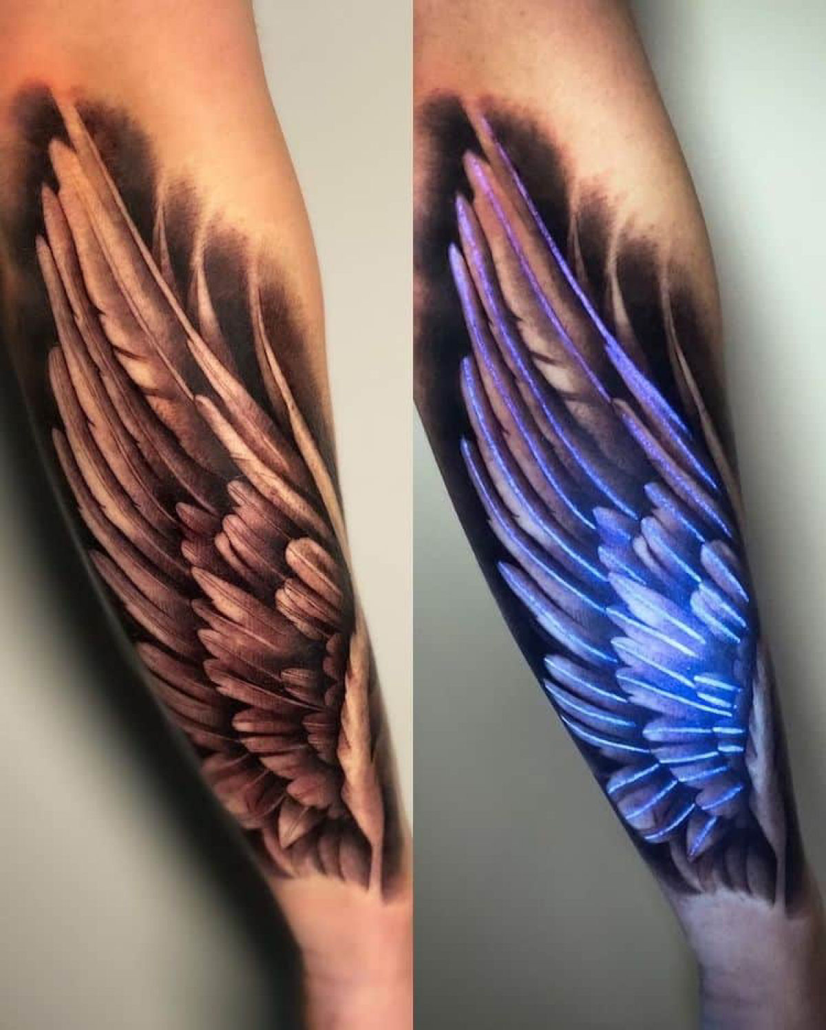 Incrveis tatuagens com tinta UV brilham sob a luz-negra 03