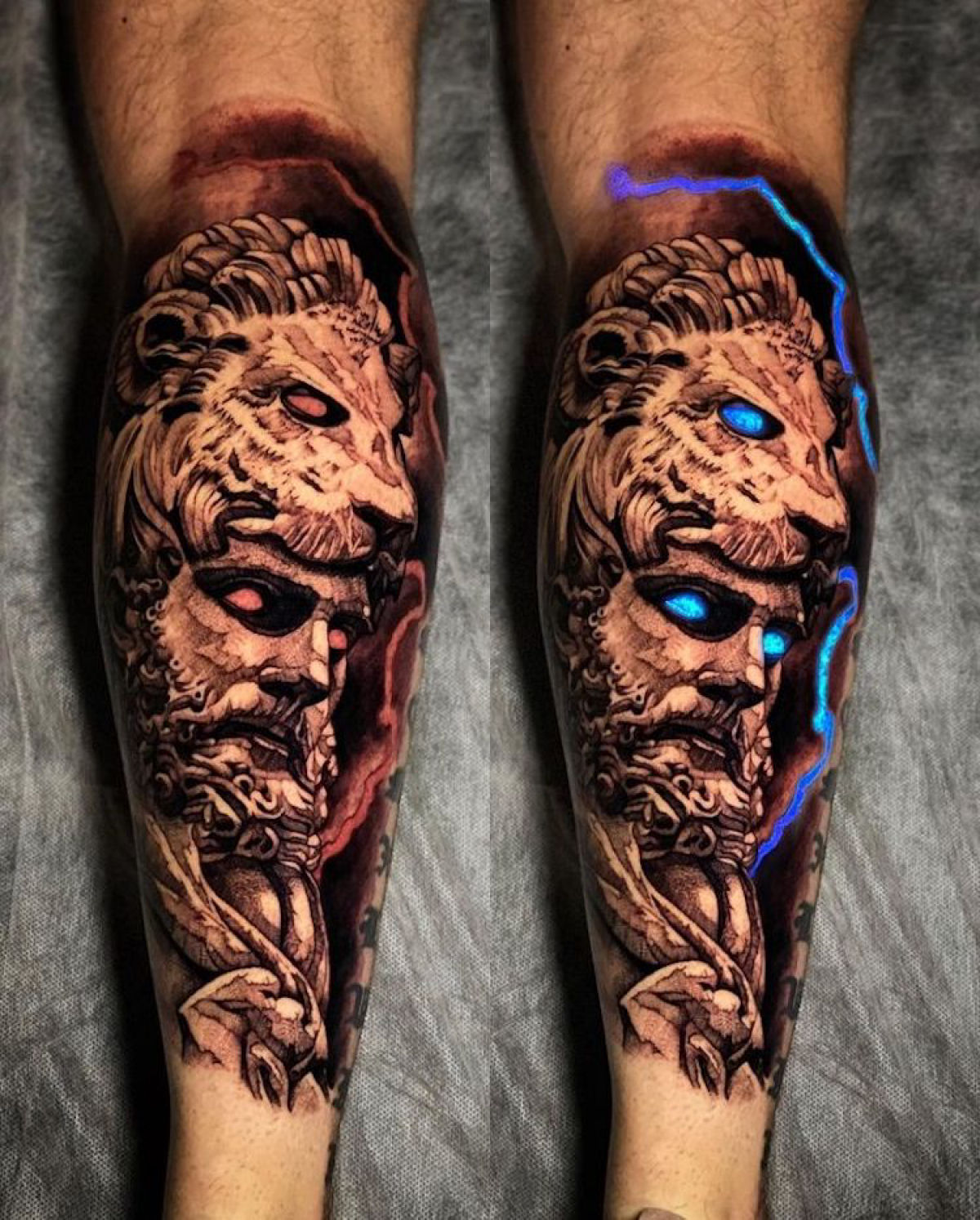 Incrveis tatuagens com tinta UV brilham sob a luz-negra 12