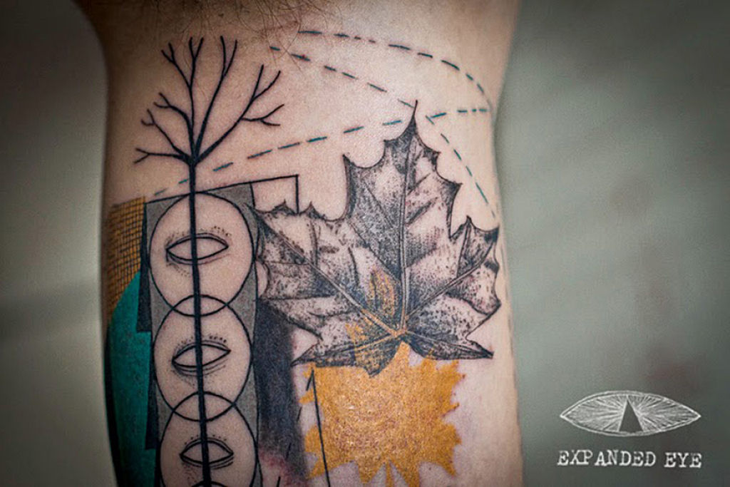 Duo de artistas cria tatuagens cubistas surreais baseadas nas histórias dos clientes 16