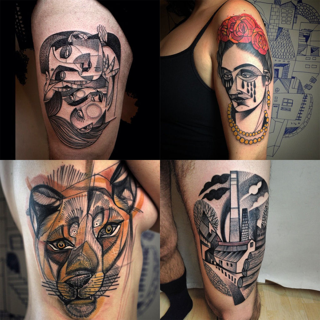 As formosas tatuagens cubistas de Peter Aurisch 08