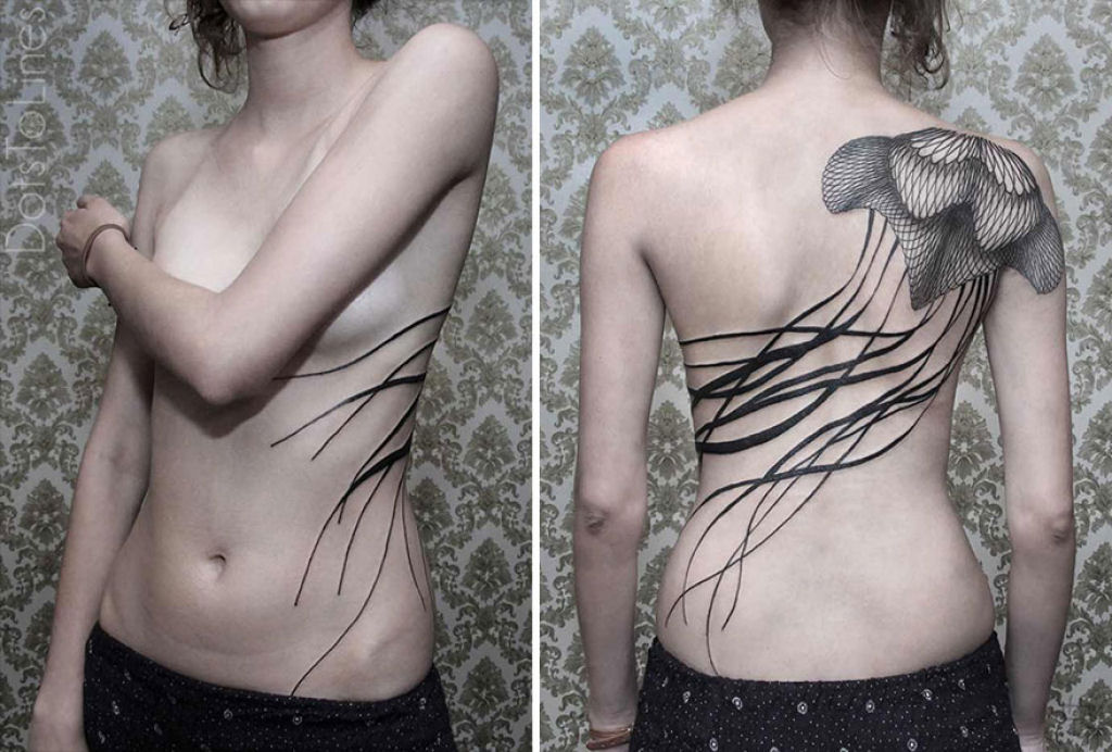Estas 20 tatuagens lineares geométricas feitas por Chaim Machlev flutuam elegantemente pelo corpo 04