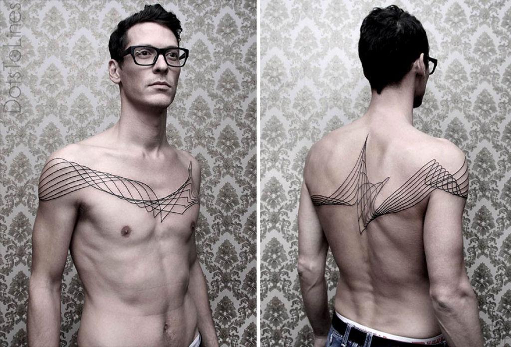 Estas 20 tatuagens lineares geométricas feitas por Chaim Machlev flutuam elegantemente pelo corpo 06