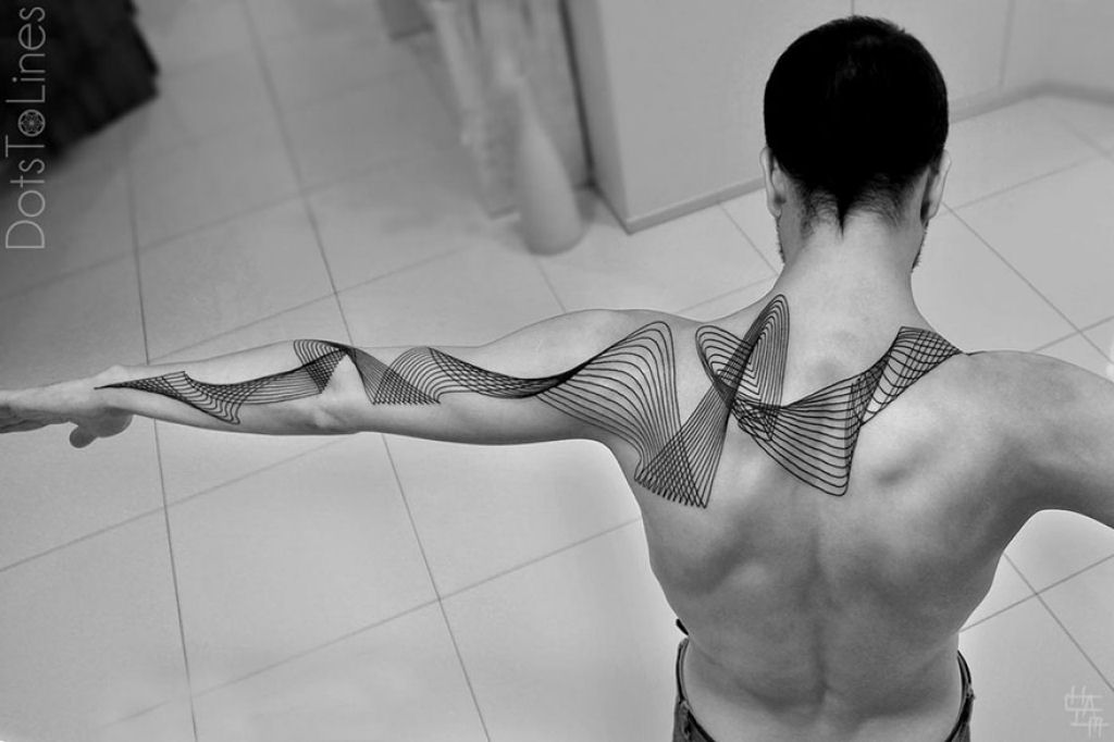 Estas 20 tatuagens lineares geométricas feitas por Chaim Machlev flutuam elegantemente pelo corpo 20