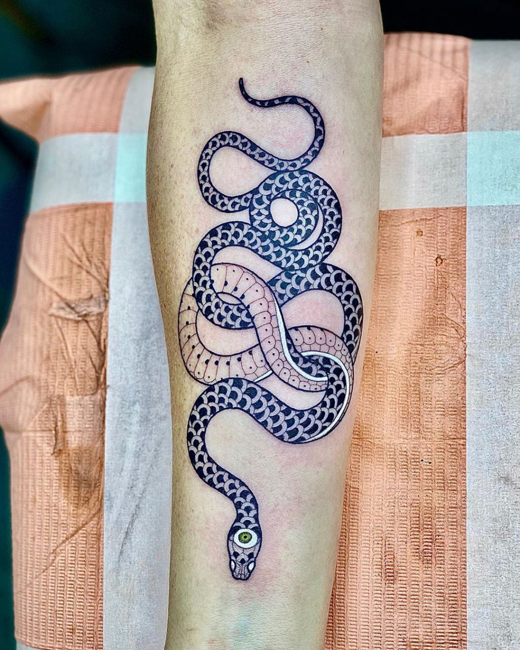 Tatuagens viperinas com tinta branca e preta, por Mirko Sata 19