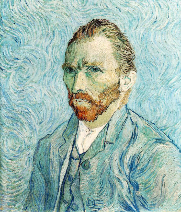 Autorretrato de van Gogh transformado em uma fotografia
