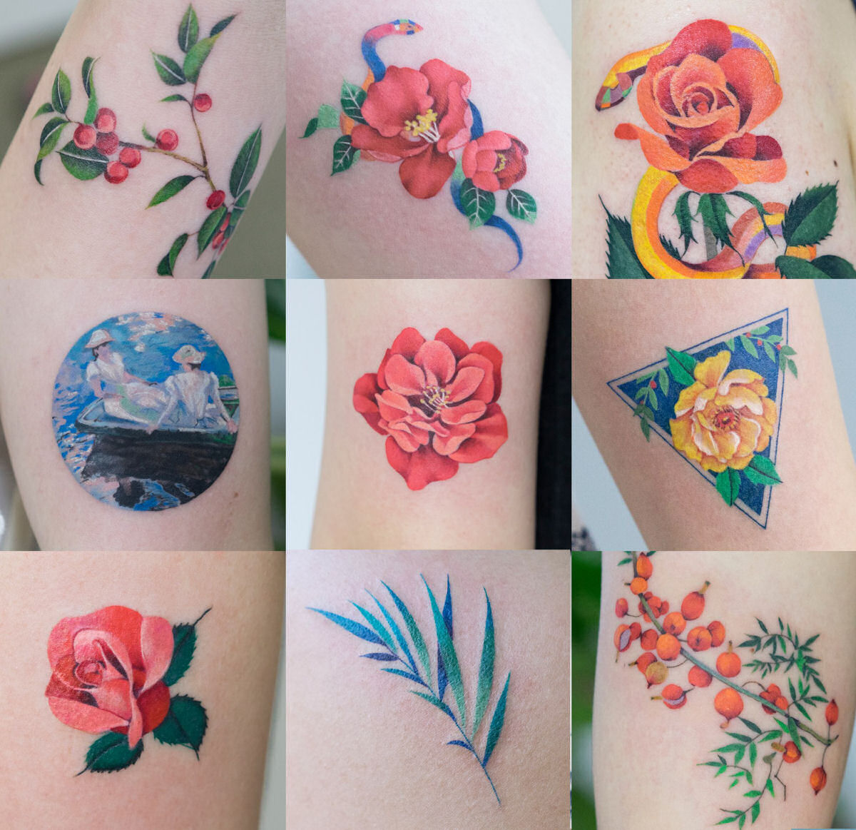 Tatuagens profusamente coloridas assemelham-se a pinturas delicadas de aquarela sobre a pele 01