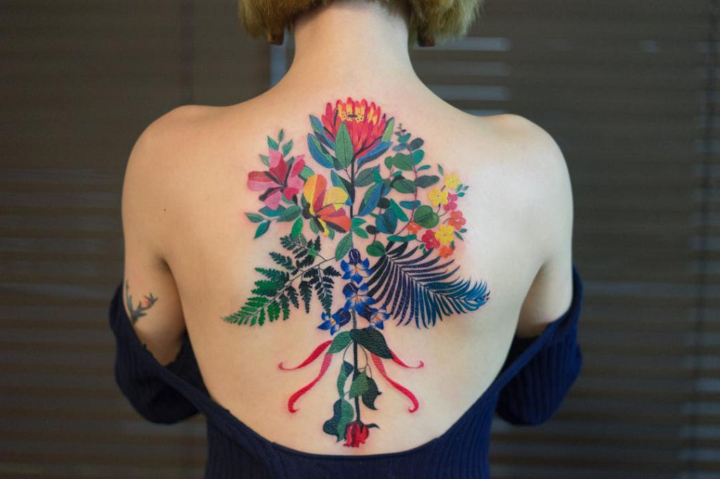 Tatuagens profusamente coloridas assemelham-se a pinturas delicadas de aquarela sobre a pele 02