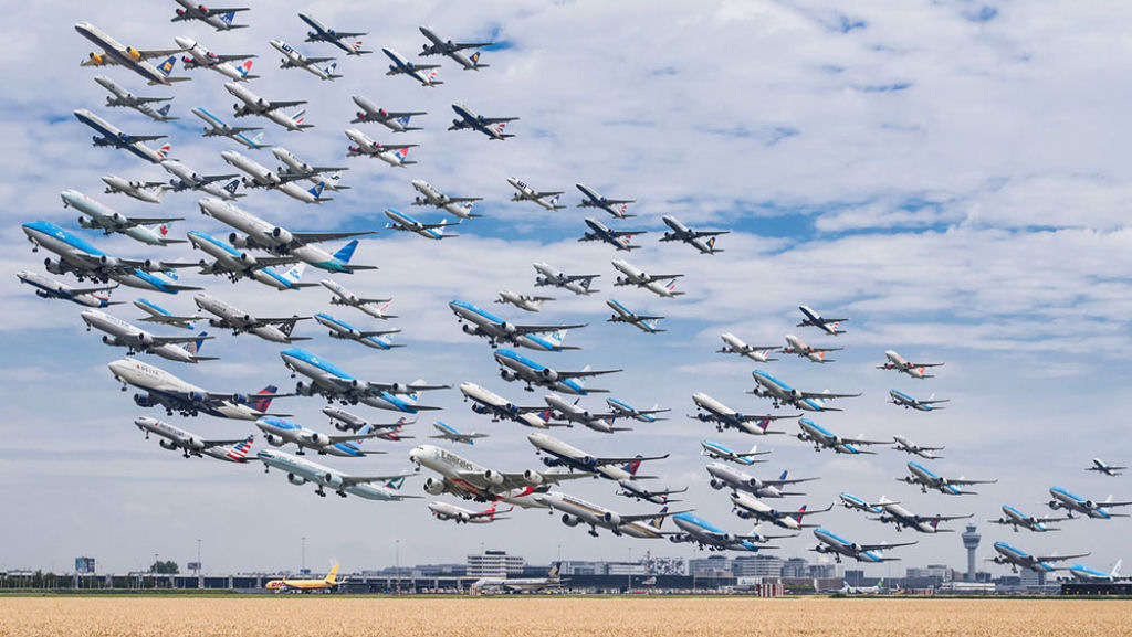 Airportraits: fotos compostas registram avies pousando e decolando por todo o mundo 01