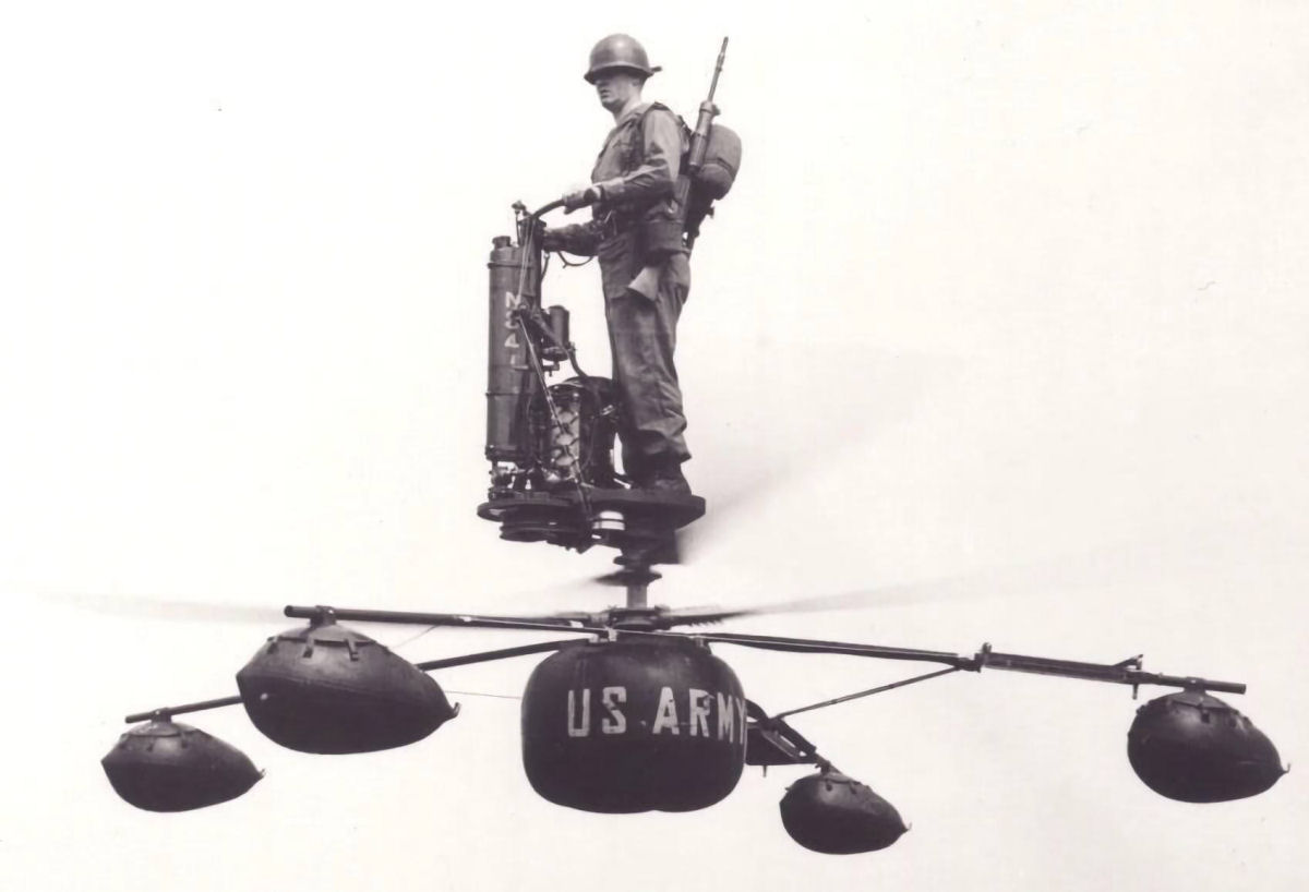 O estranho e aparentemente perigoso aerociclo Lackner HZ-1, uma espcie de helicptero pessoal