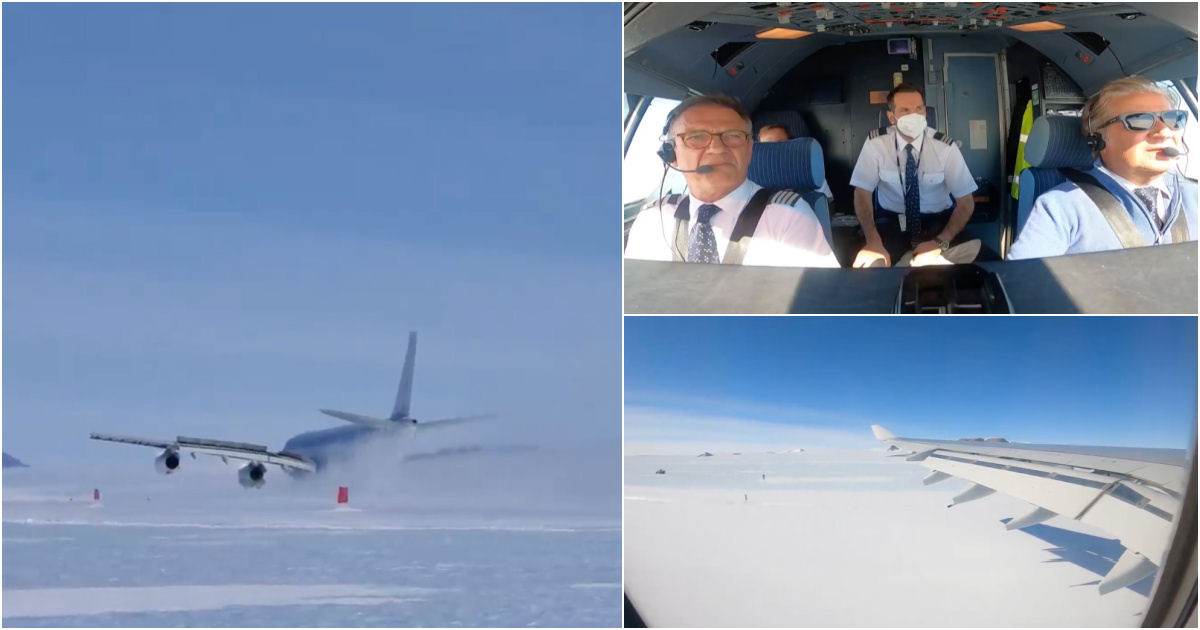 Um Airbus A340 aterrissa pela primeira vez na história na Antártida