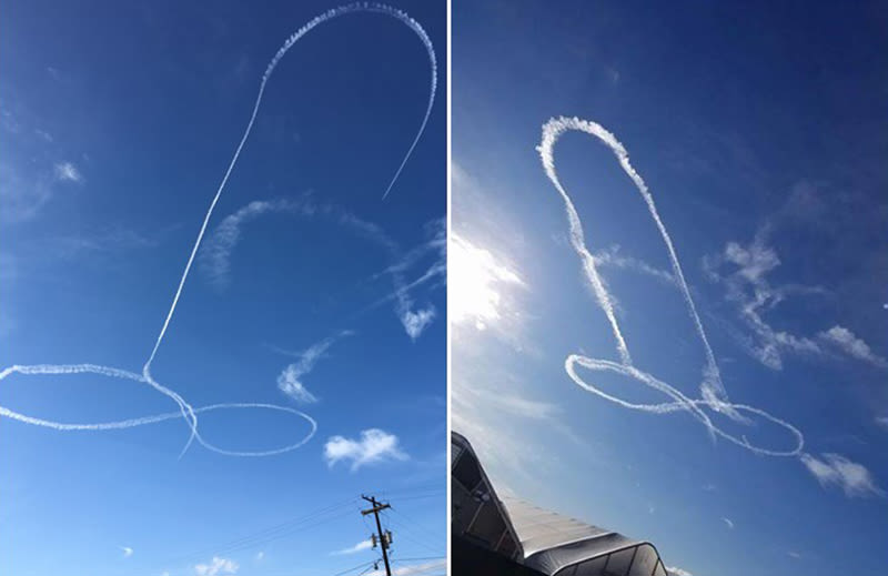 A Marinha dos Estados Unidos pede desculpas aps piloto desenhar um falo gigante no cu
