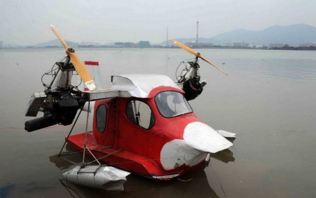 Chins construiu um hidroavio vendo projetos de revistas