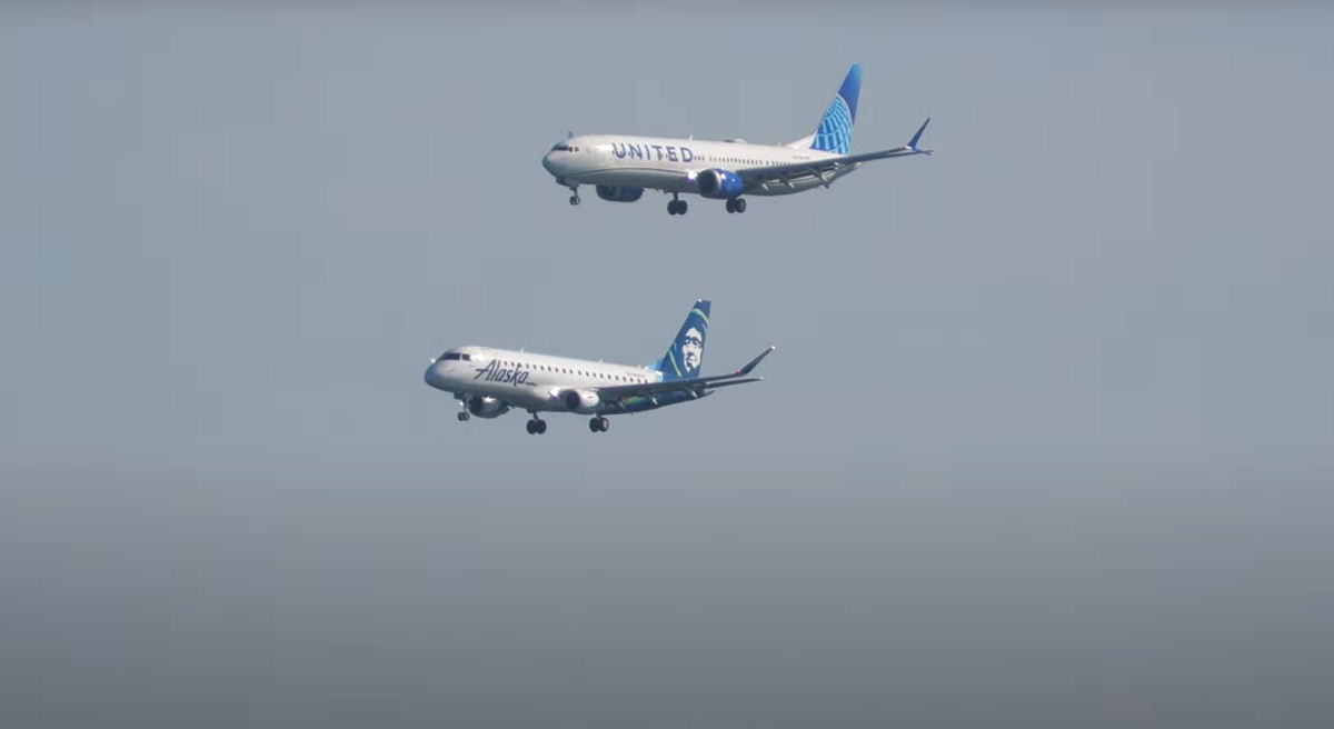 As impressionantes aterrissagens paralelas no aeroporto de Los Angeles devido a um efeito ptico