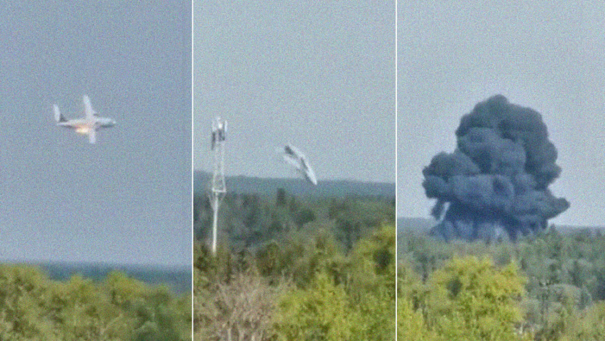 Avião de transporte militar russo cai nos arredores de Moscou