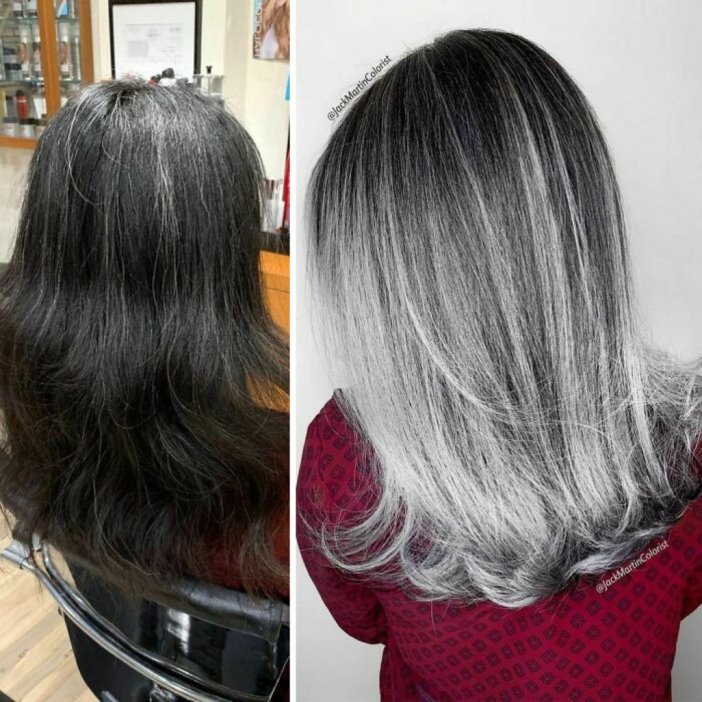 Em vez de cobrir raízes grisalhas, cabeleireiro faz com clientes se aceitem como são 05