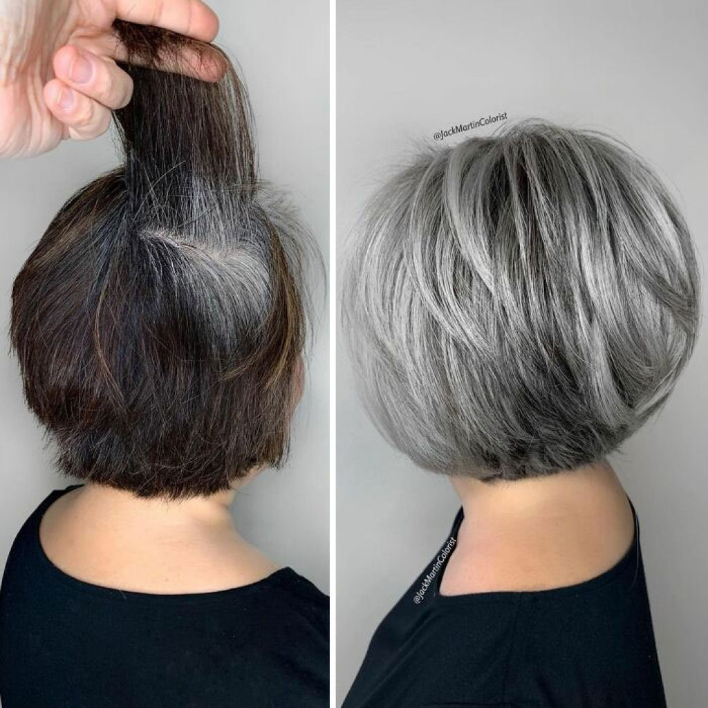 Em vez de cobrir raízes grisalhas, cabeleireiro faz com clientes se aceitem como são 24