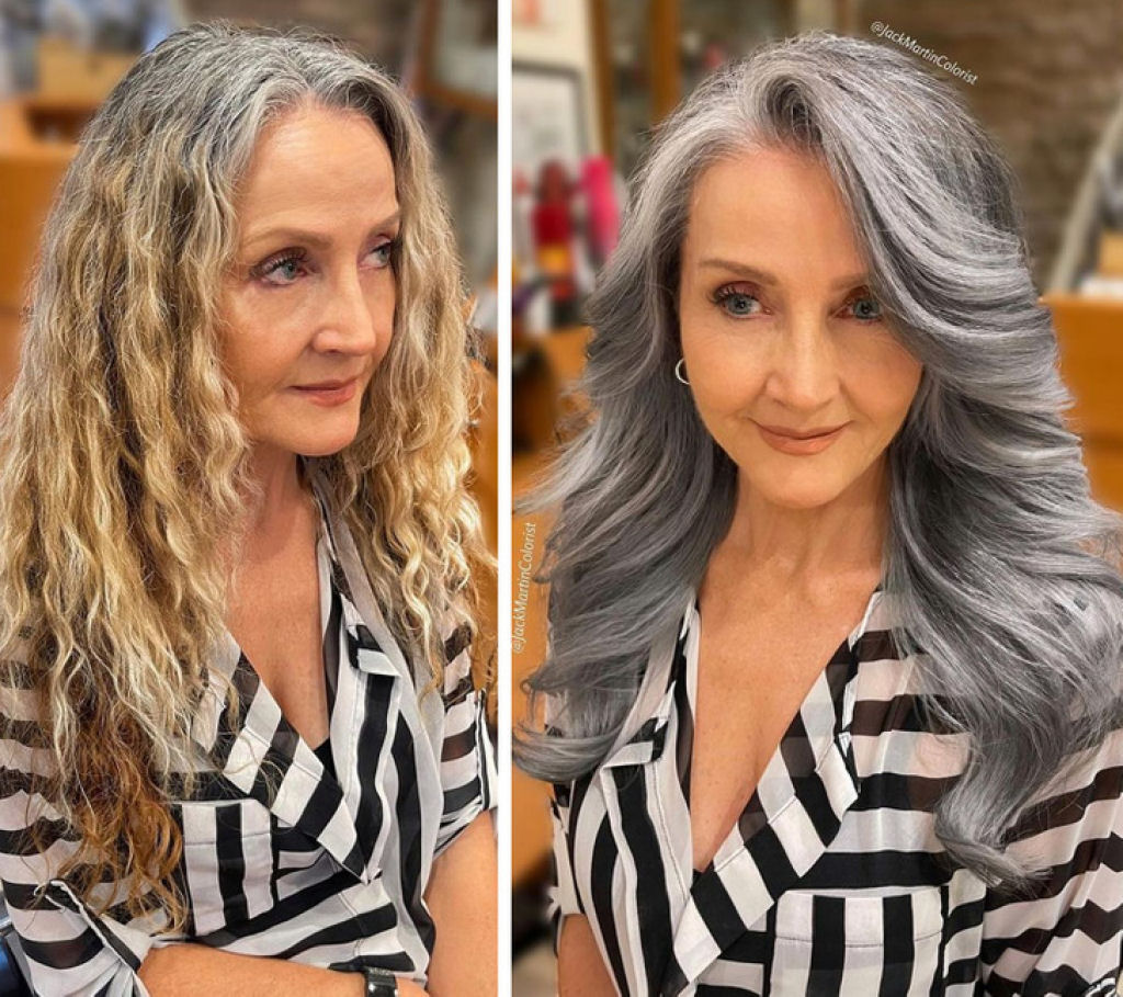 Mulheres que assumiram seu cabelo grisalho e ficaram maravilhosas 10