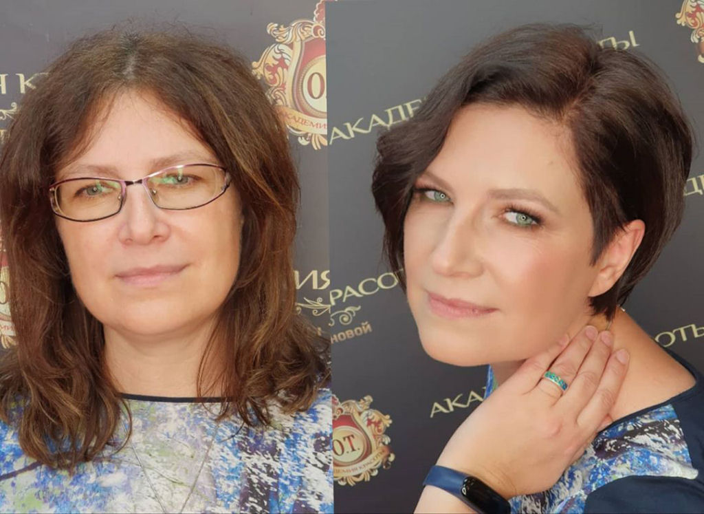Maquiadora e cabeleireira russas transformam suas clientes indecisas usando o estilo livre 11