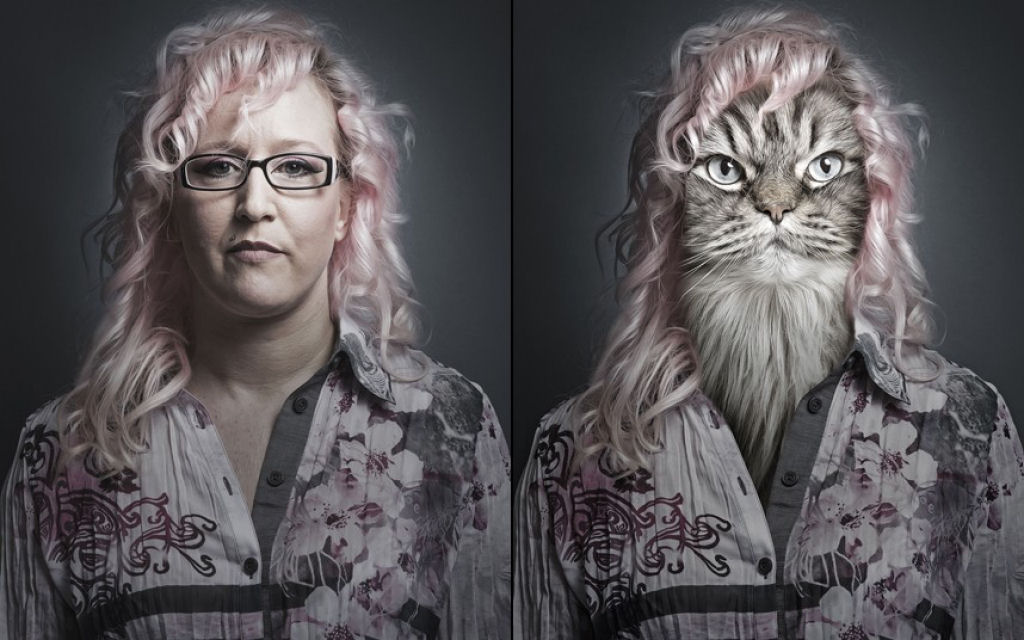 Retratos engraçados de gatos vestidos como seus humanos 02