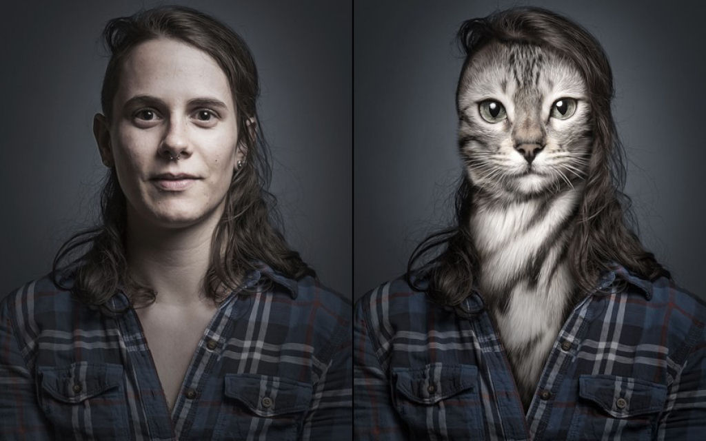 Retratos engraçados de gatos vestidos como seus humanos 04