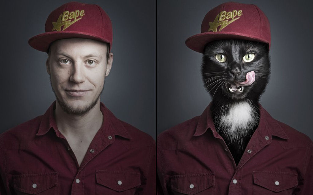 Retratos engraçados de gatos vestidos como seus humanos 06
