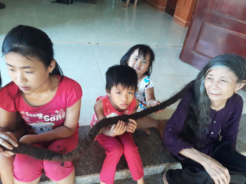 Vietnamita tem 3 metros de cabelo serpenteando por sua cabea 07