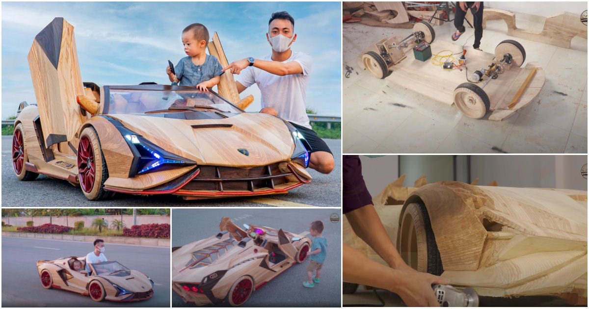 Vietnamita constrói Lamborghini Sian Roadster de madeira para seu filho