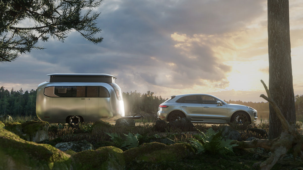 Airstream e Porsche unem foras para criar um conceito de trailer que cabe em uma garagem 01