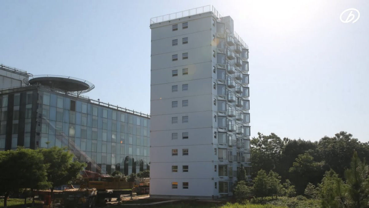 Construtora chinesa levanta um edifício de 10 andares em pouco menos de 29 horas