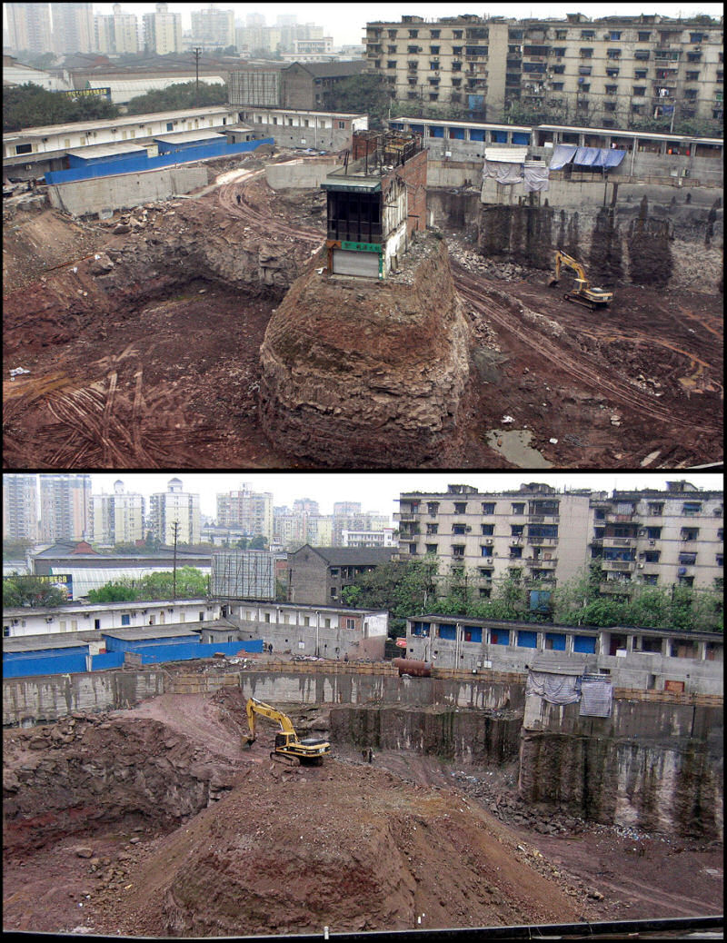 Rodovia chinesa construda em volta de uma casa, cujos donos se recusam a mudar 09
