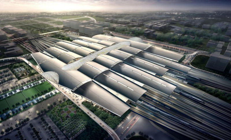 China inaugura moderna estação de trem 10
