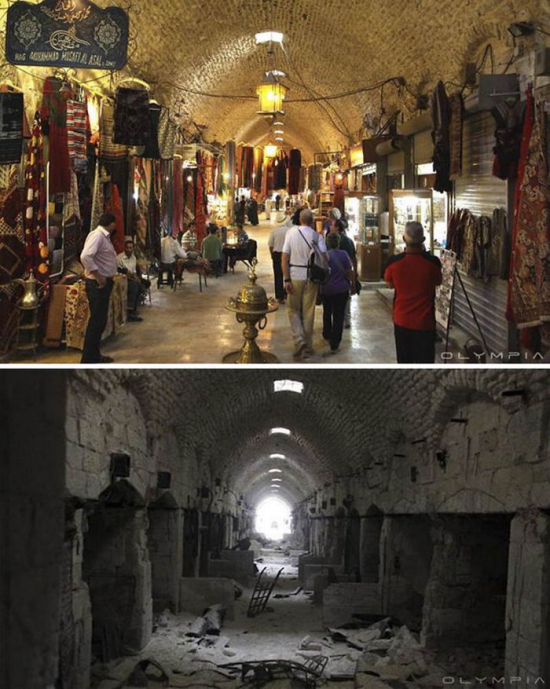 Fotografias do antes e depois revelam o que Guerra fez à maior cidade da Síria 01