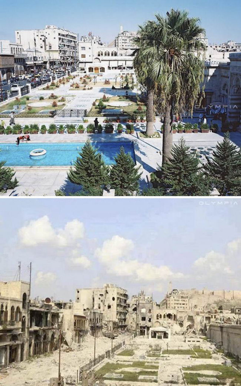 Fotografias do antes e depois revelam o que Guerra fez à maior cidade da Síria 02
