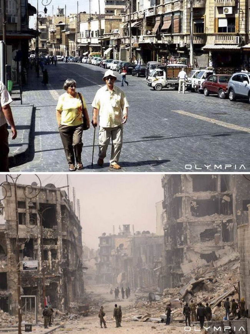 Fotografias do antes e depois revelam o que Guerra fez à maior cidade da Síria 07