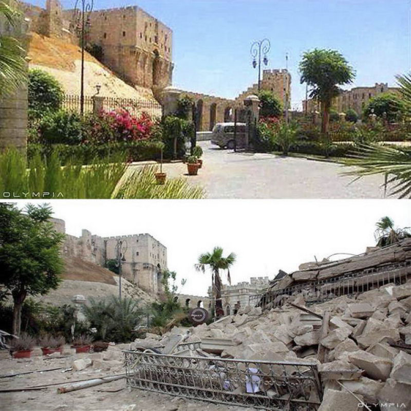 Fotografias do antes e depois revelam o que Guerra fez à maior cidade da Síria 10