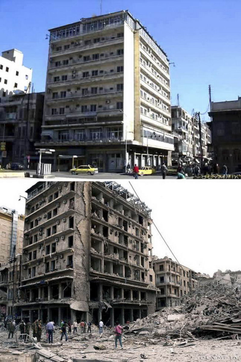 Fotografias do antes e depois revelam o que Guerra fez à maior cidade da Síria 16