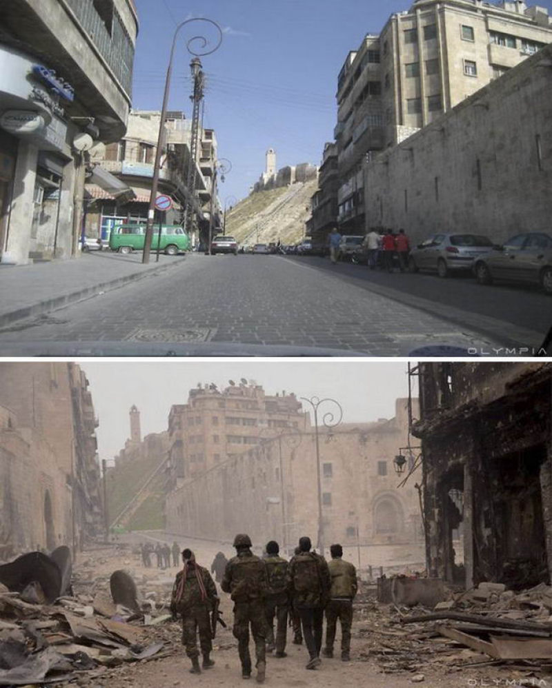 Fotografias do antes e depois revelam o que Guerra fez à maior cidade da Síria 18